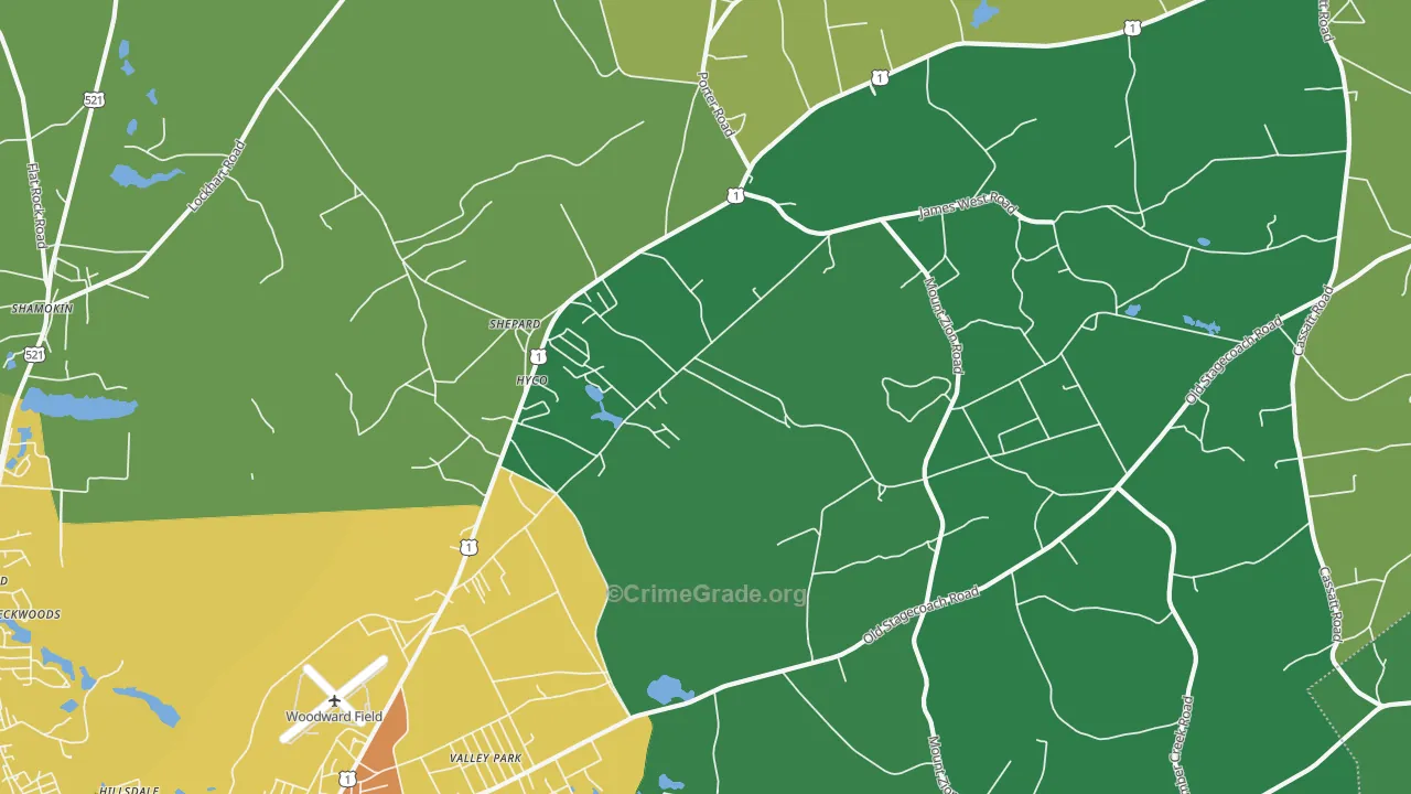 Shepard, SC Map of Drug-Related Crime Rates