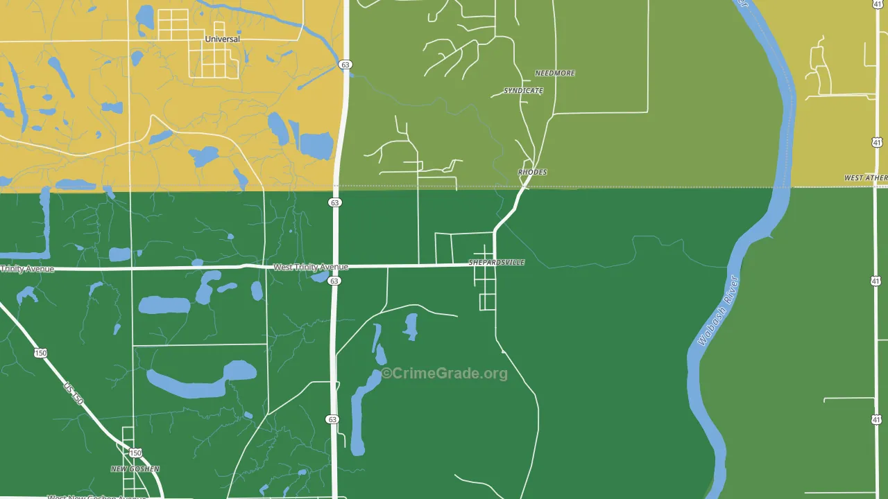 Shepardsville, IN Map of Drug-Related Crime Rates