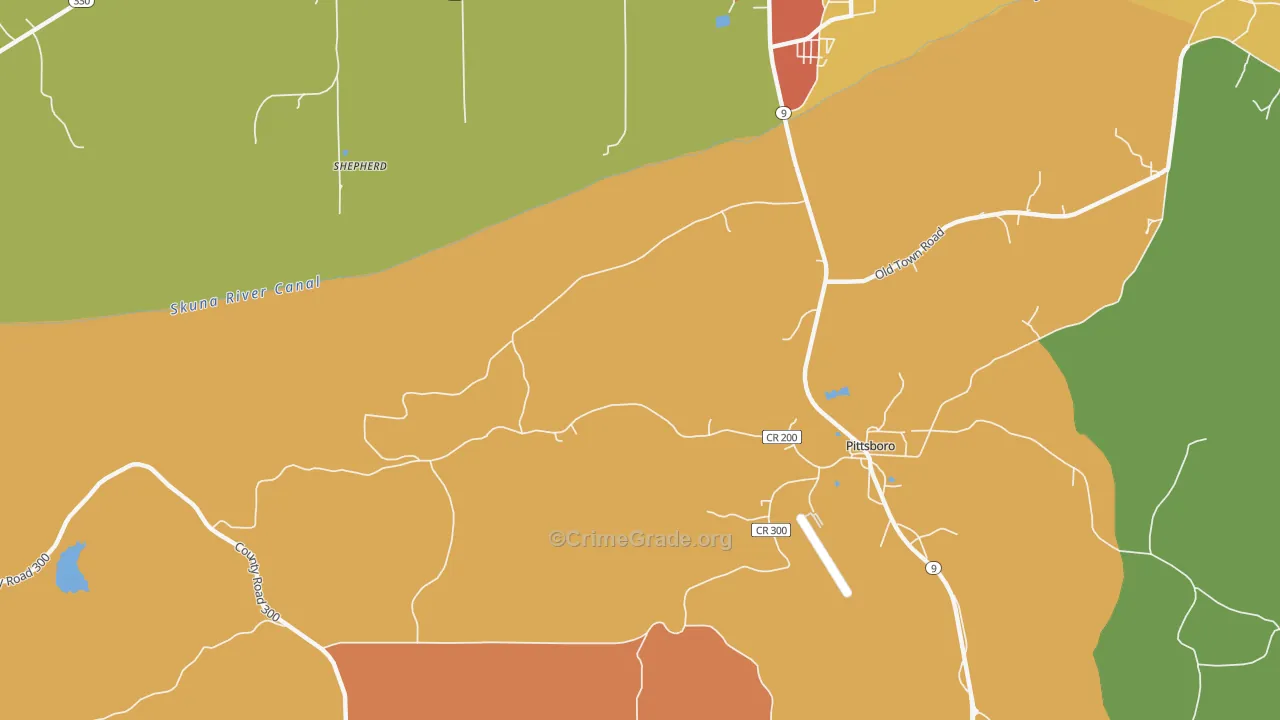 Shepherd, MS Map of Drug-Related Crime Rates