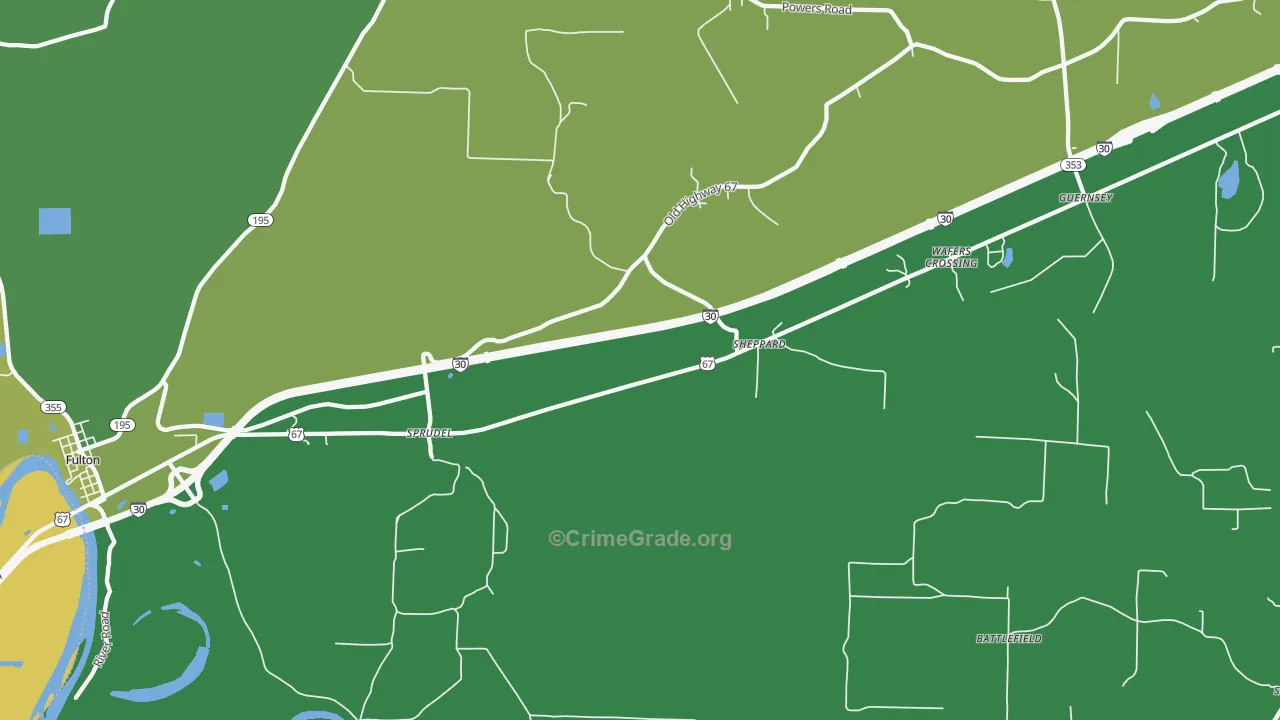 Sheppard, AR Map of Drug-Related Crime Rates