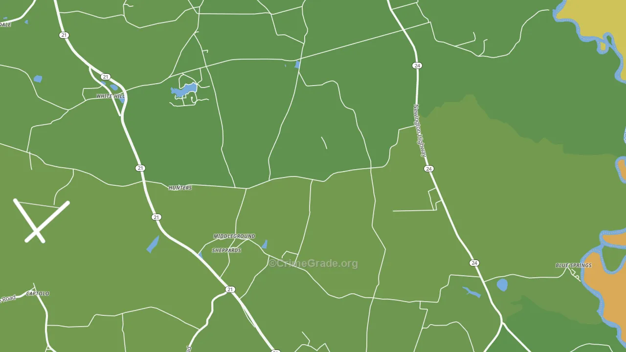 Sheppards, GA Map of Drug-Related Crime Rates