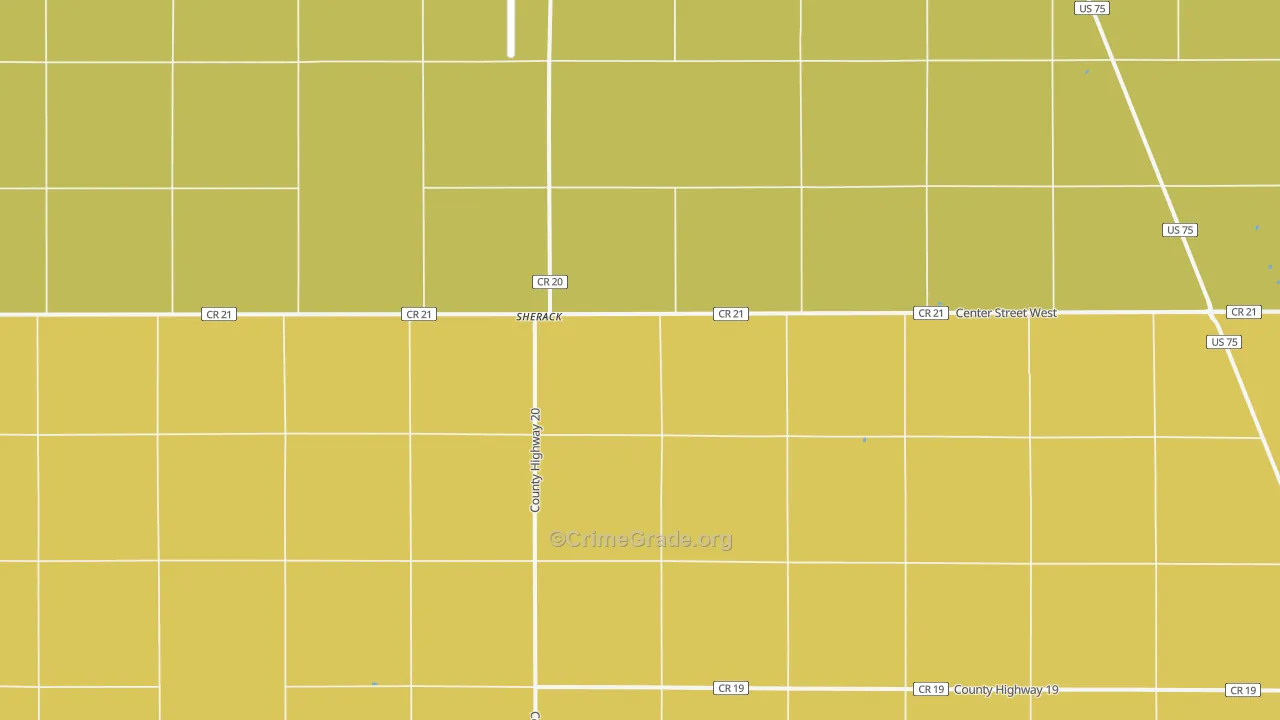 Sherack, MN Map of Drug-Related Crime Rates