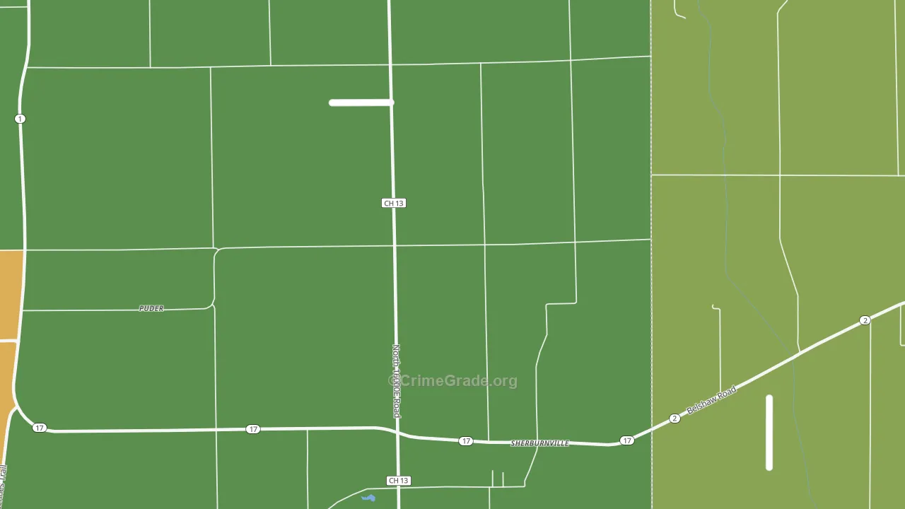Sherburnville, IL Map of Drug-Related Crime Rates