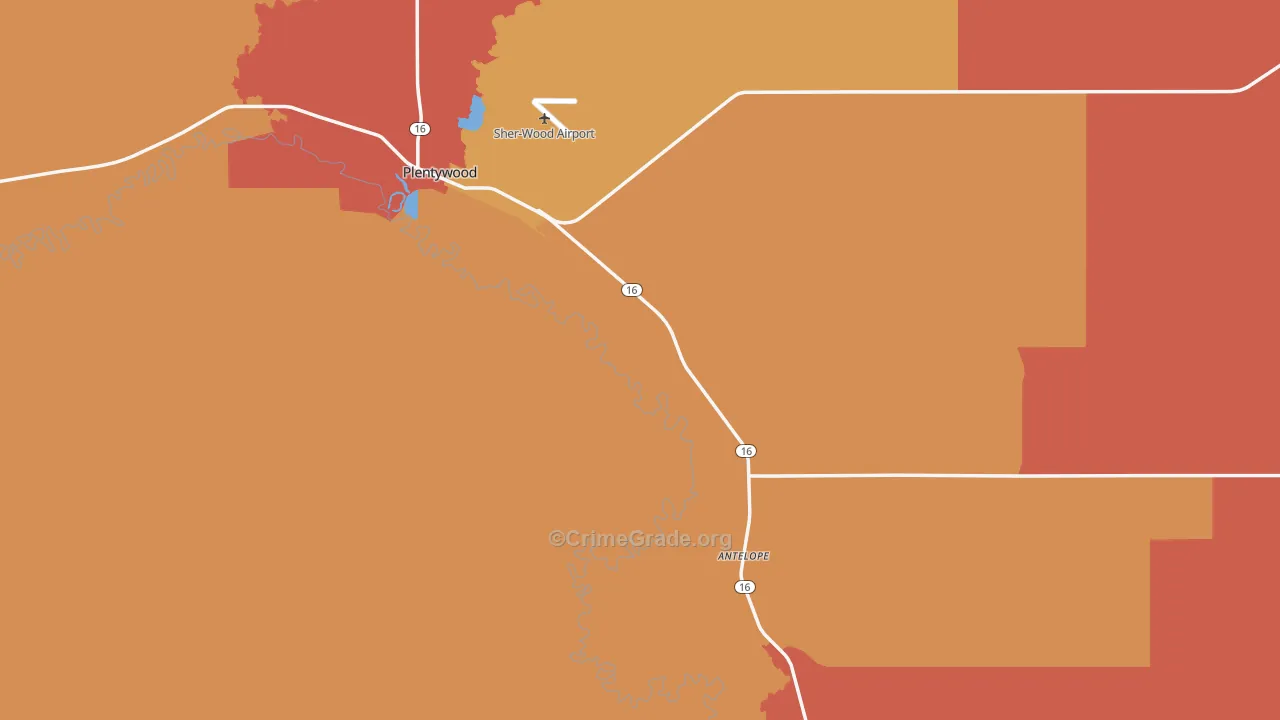 Sheridan County, MT Map of Drug-Related Crime Rates