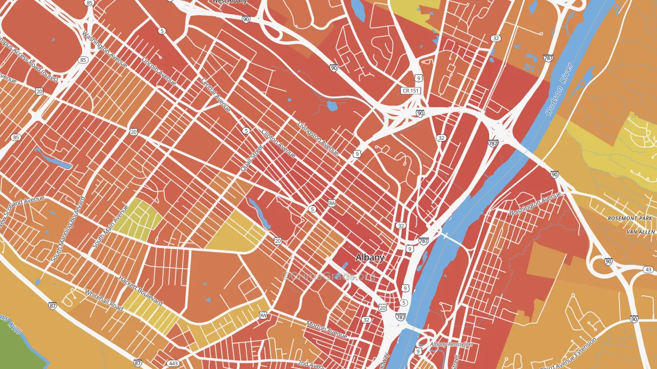 Sheridan Hollow, Albany, NY Map of Drug-Related Crime Rates