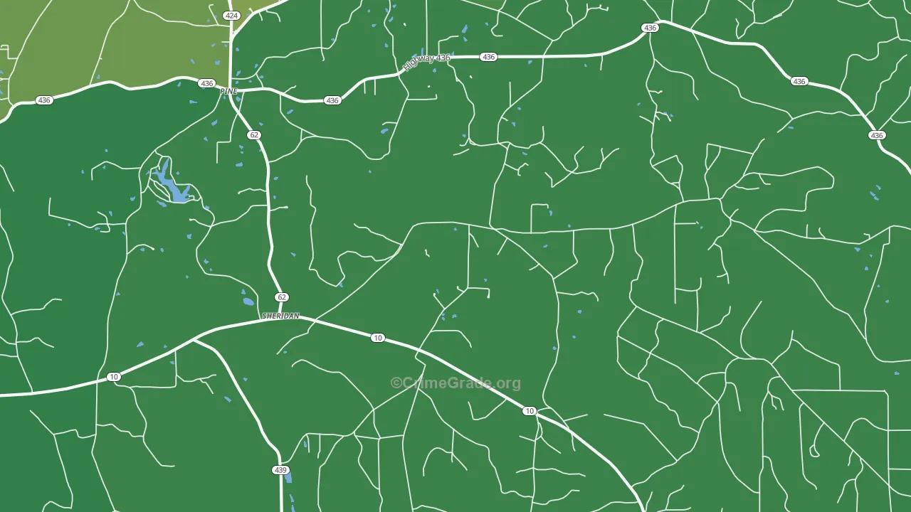 Sheridan, LA Map of Drug-Related Crime Rates