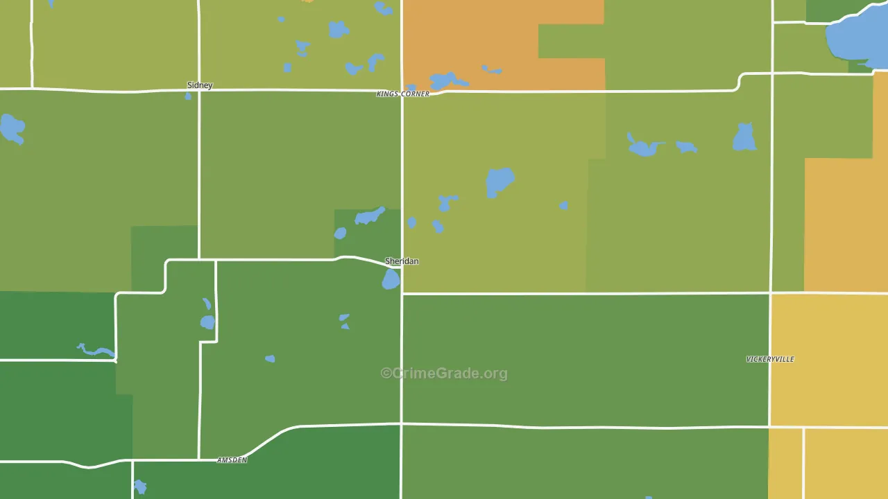 Sheridan, MI Map of Drug-Related Crime Rates