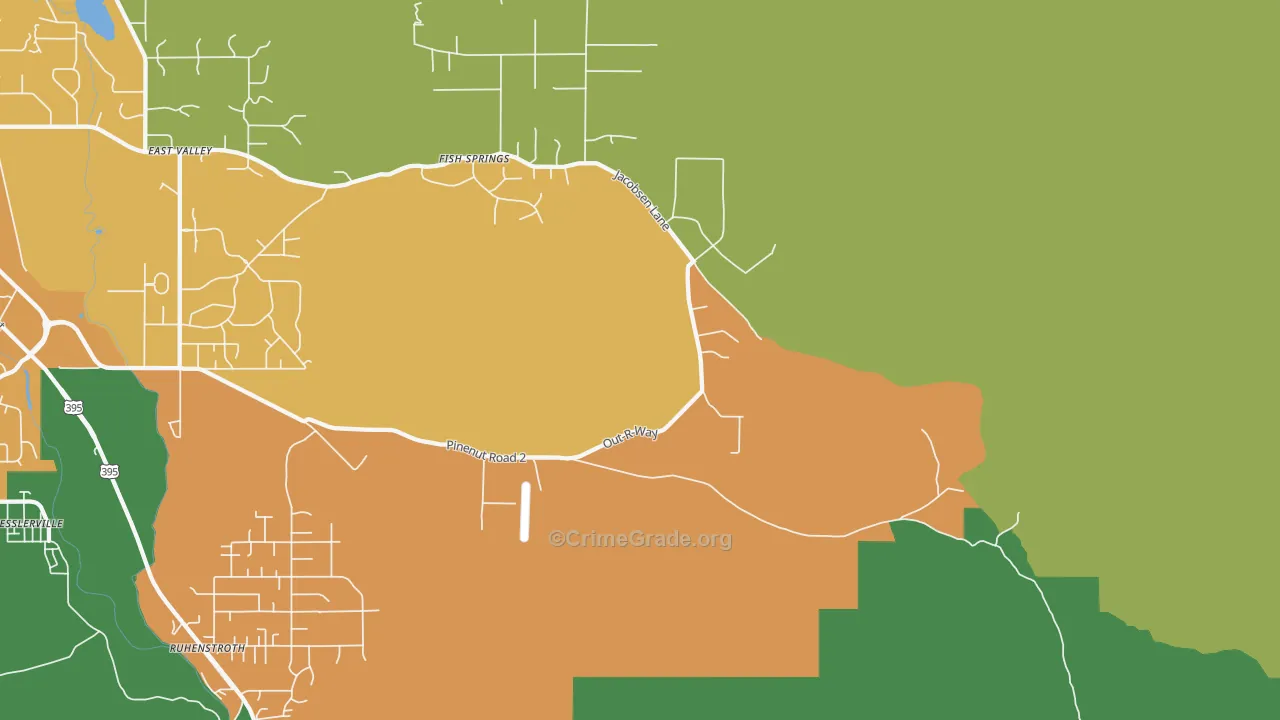 Sheridan, NV Map of Drug-Related Crime Rates