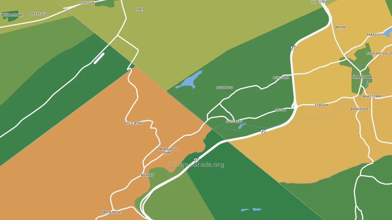 Sheridan, PA Map of Drug-Related Crime Rates
