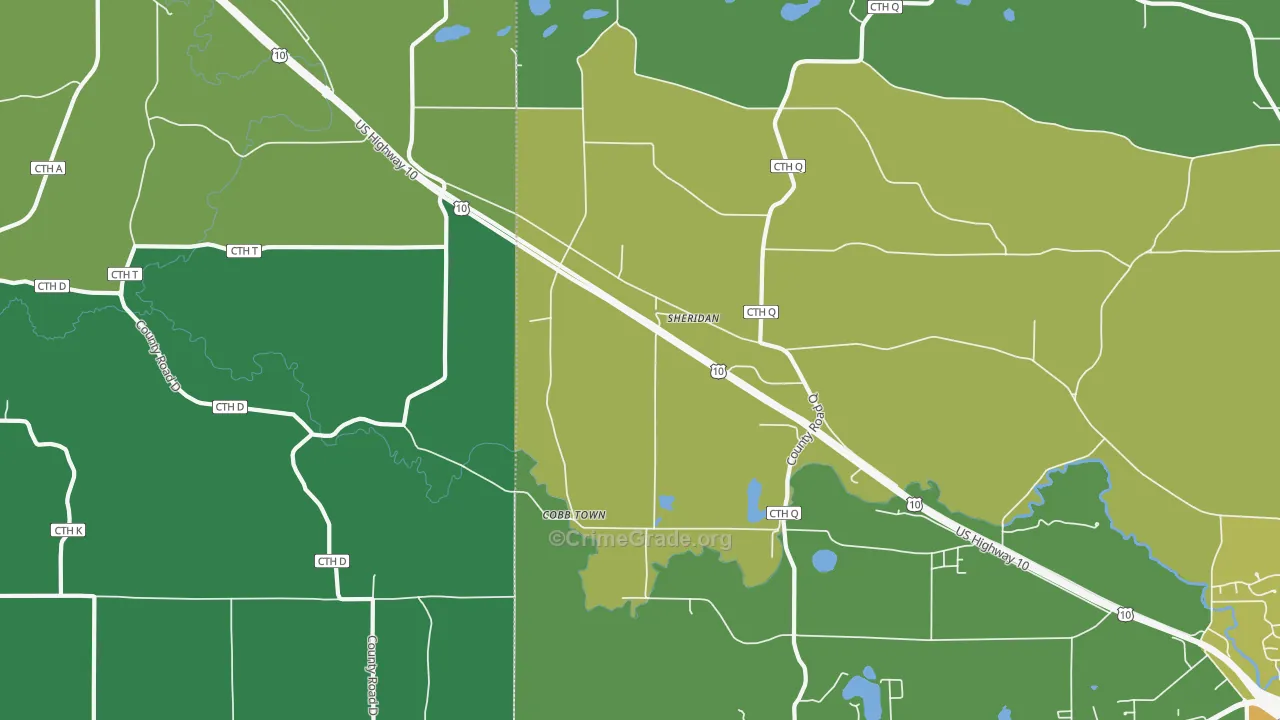 Sheridan, WI Map of Drug-Related Crime Rates