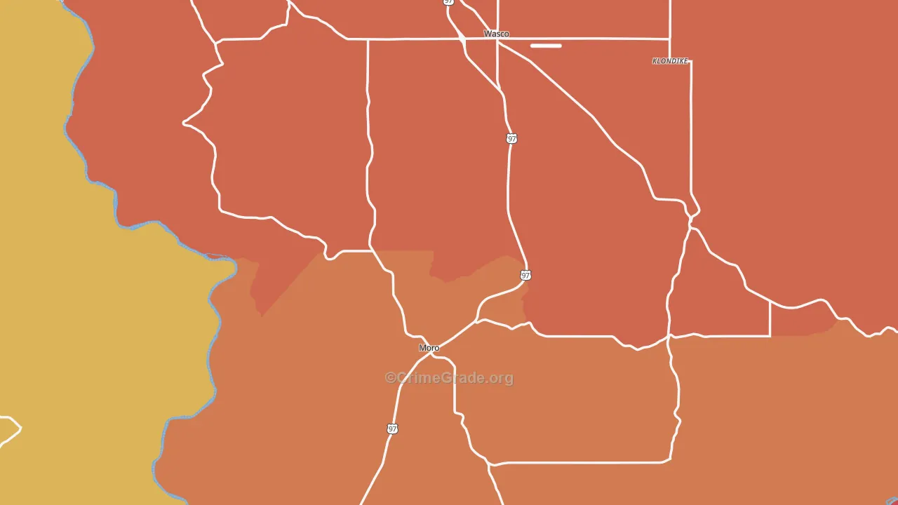 Sherman County, OR Map of Drug-Related Crime Rates