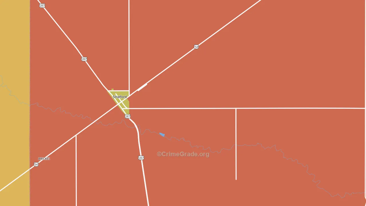 Sherman County, TX Map of Drug-Related Crime Rates