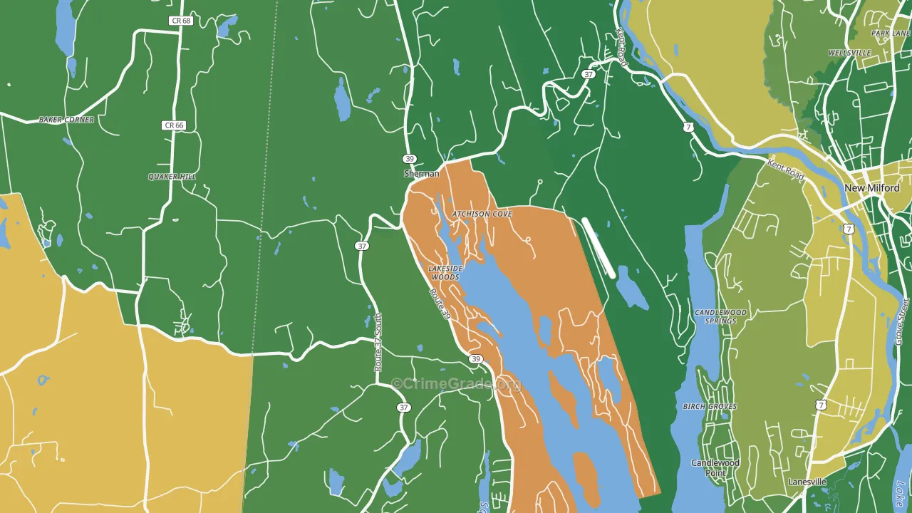 Sherman, CT Map of Drug-Related Crime Rates