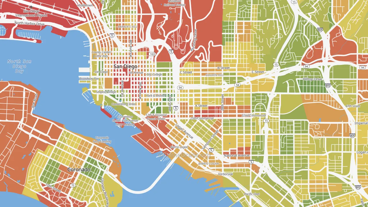 Sherman Heights, San Diego, CA Map of Drug-Related Crime Rates