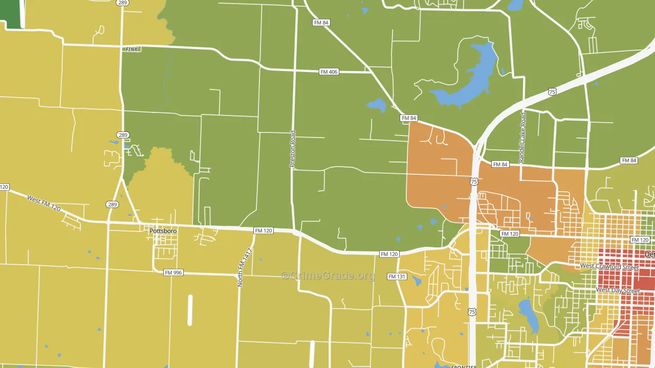 Sherman Junction, TX Map of Drug-Related Crime Rates