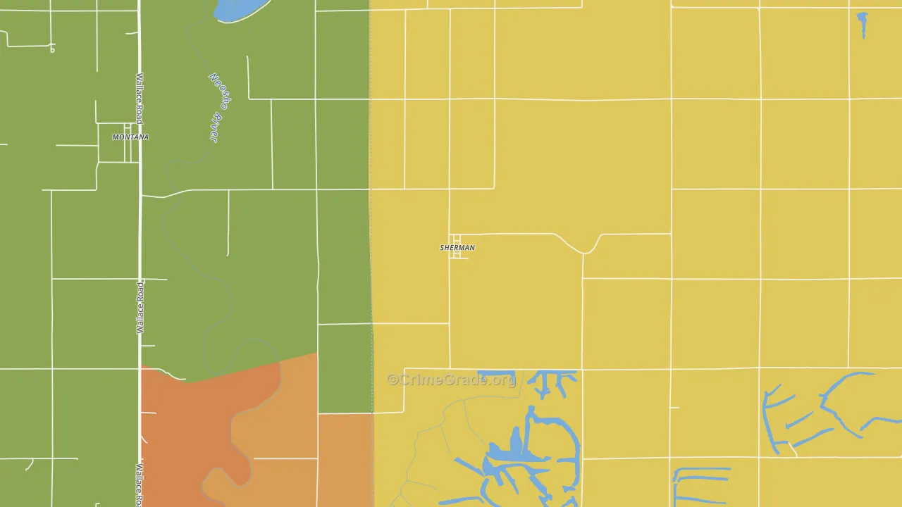 Sherman, KS Map of Drug-Related Crime Rates