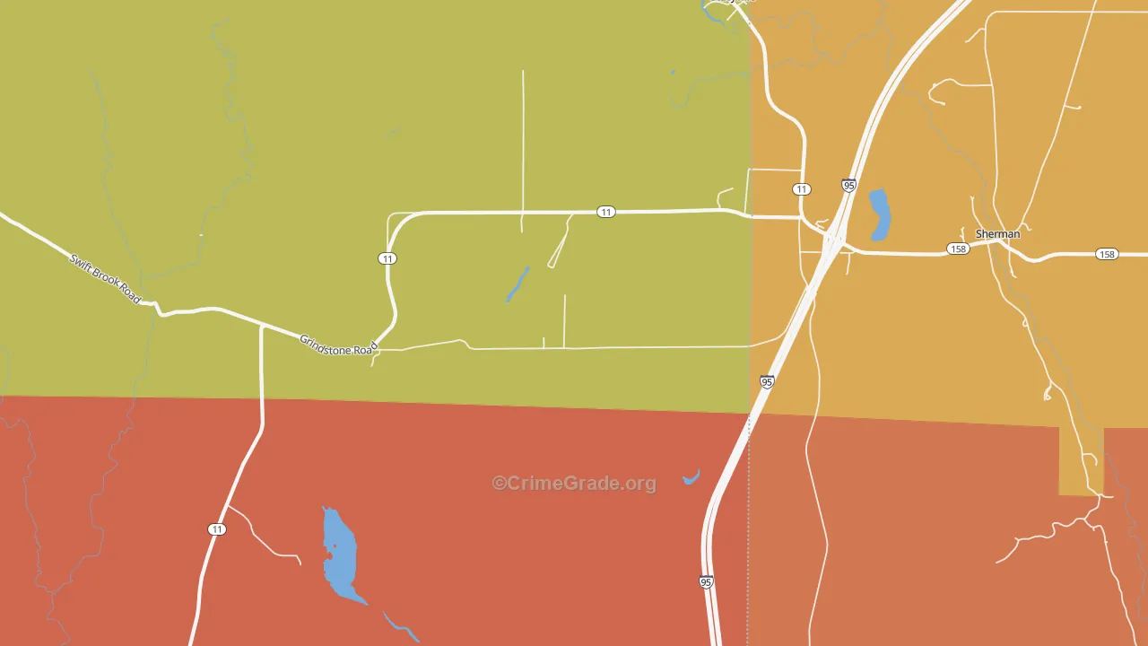 Sherman, ME Map of Drug-Related Crime Rates