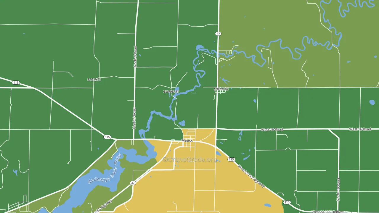 Sherman, MI Map of Drug-Related Crime Rates