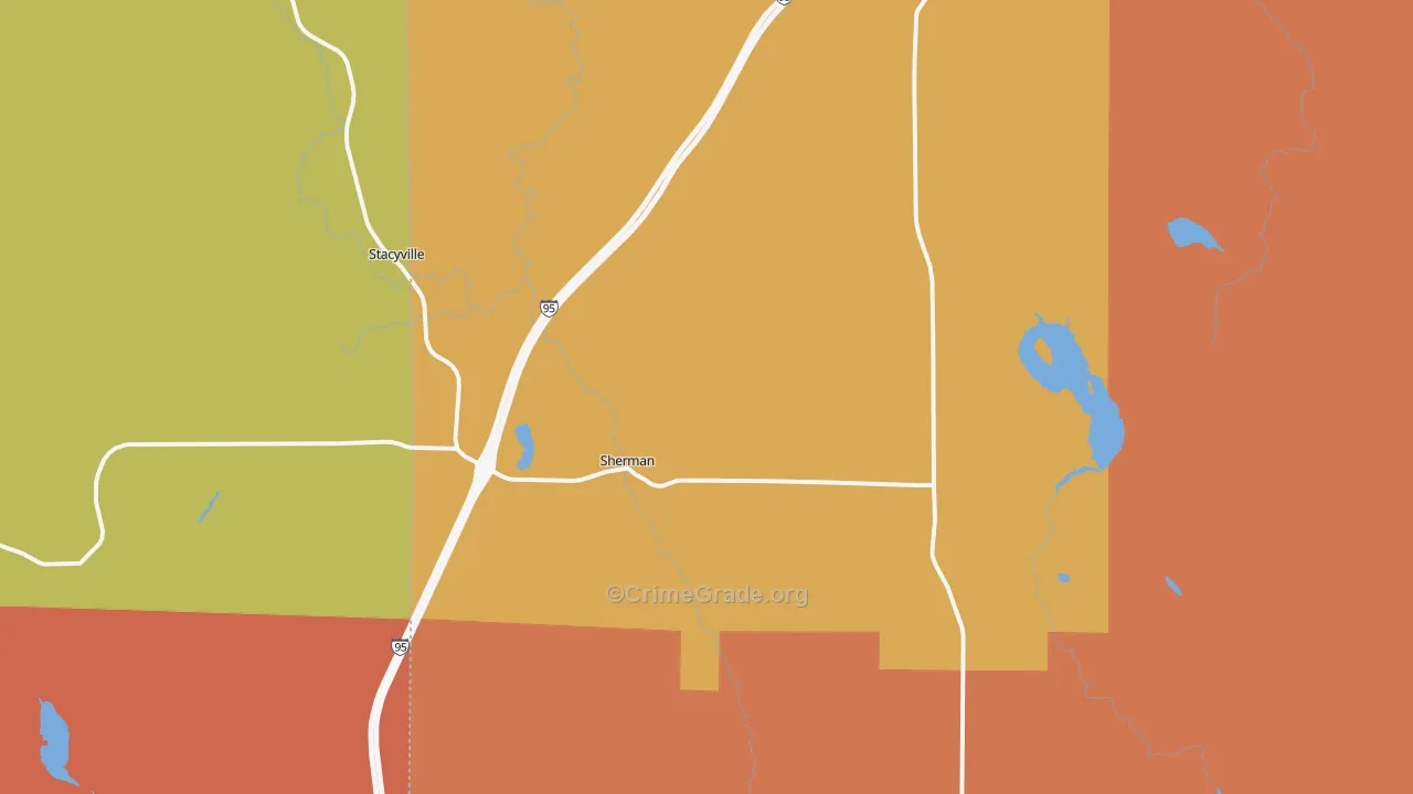 Sherman Mills, ME Map of Drug-Related Crime Rates