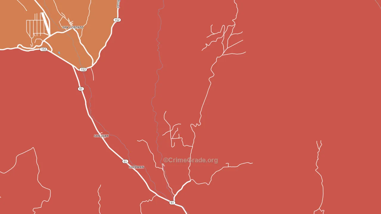 Sherman, NM Map of Drug-Related Crime Rates
