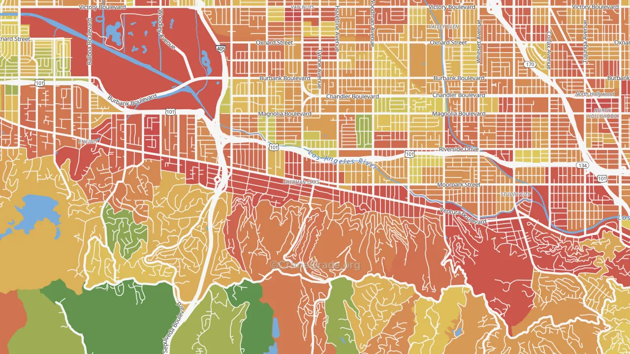 Sherman Oaks, CA Map of Drug-Related Crime Rates