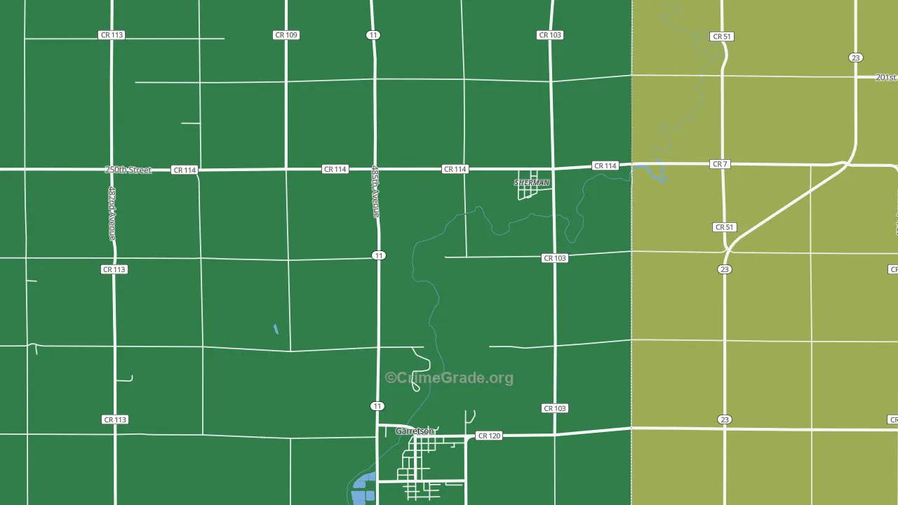 Sherman, SD Map of Drug-Related Crime Rates