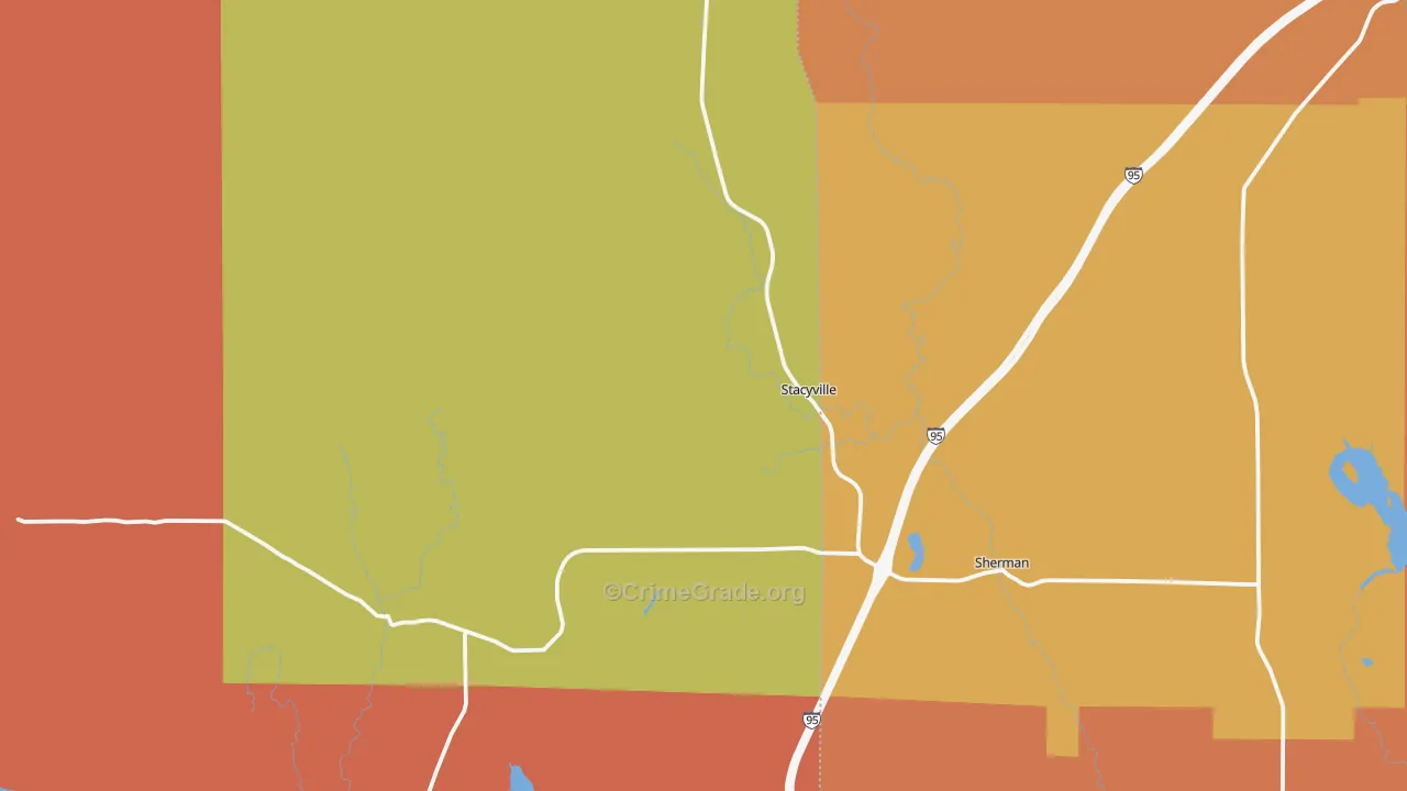 Sherman Station, ME Map of Drug-Related Crime Rates