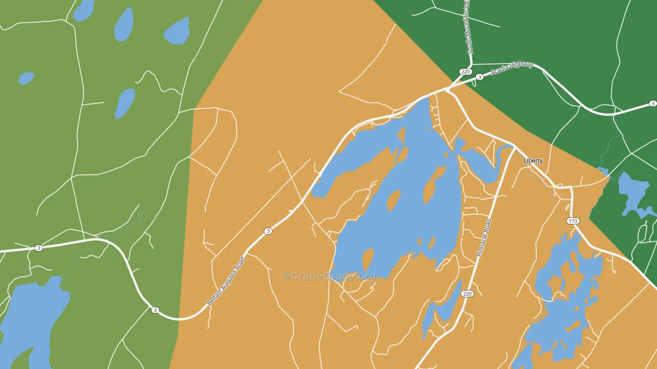 Shermans Corner, ME Map of Drug-Related Crime Rates