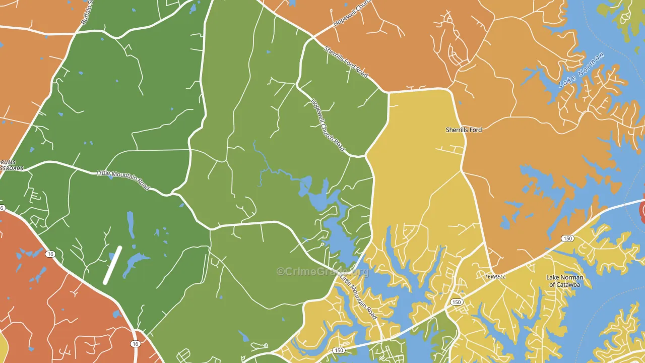 Sherrills Ford, NC Map of Drug-Related Crime Rates