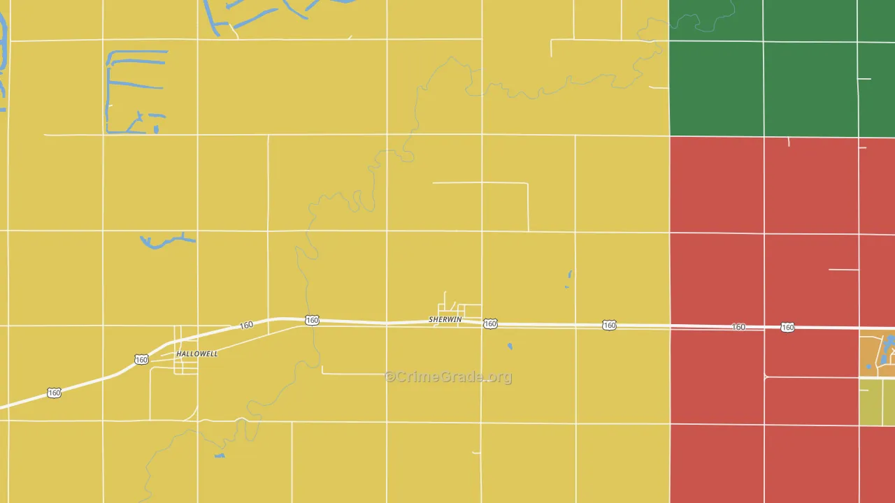 Sherwin, KS Map of Drug-Related Crime Rates