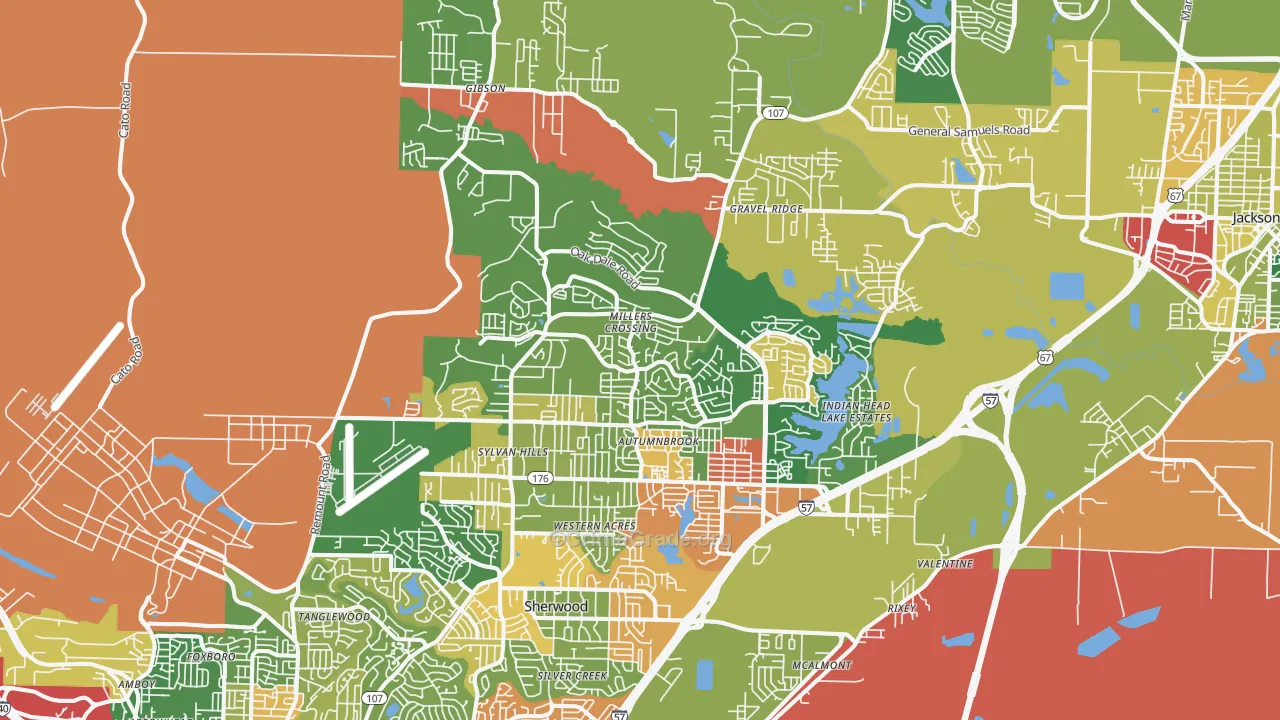 Sherwood, AR Map of Drug-Related Crime Rates