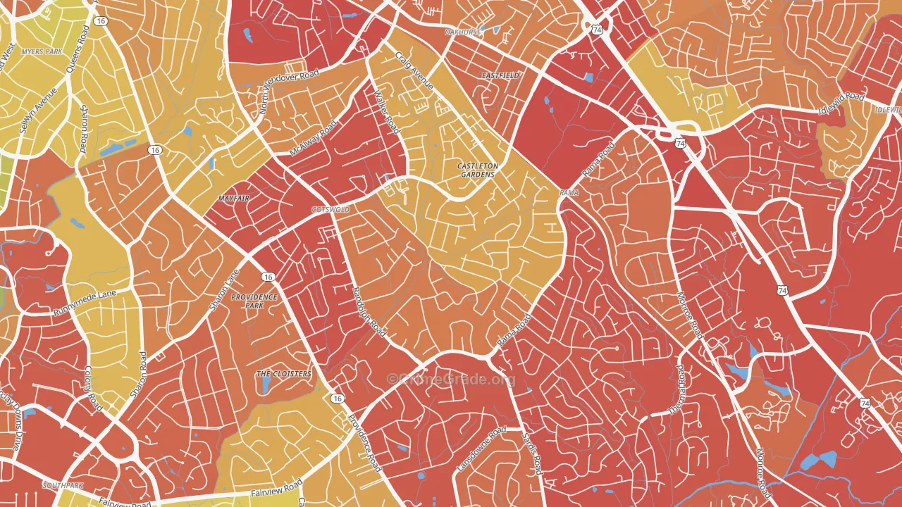 Sherwood Forest, Charlotte, NC Map of Drug-Related Crime Rates