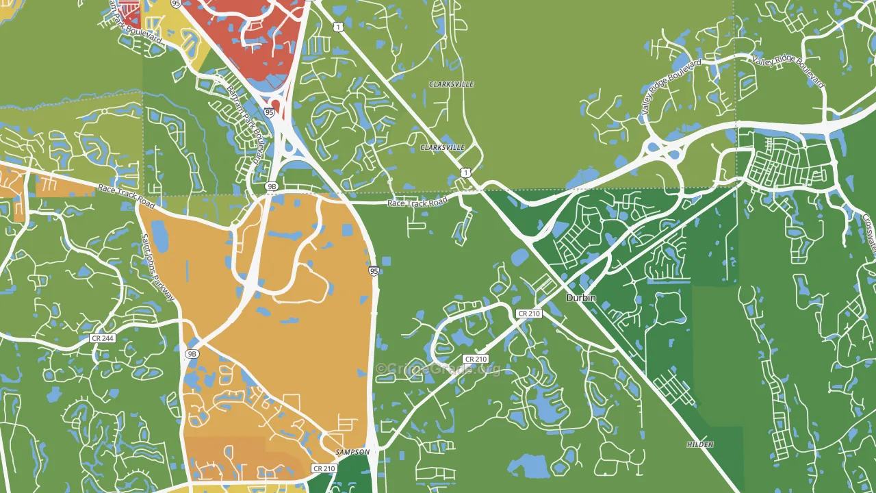 Sherwood Forest, FL Map of Drug-Related Crime Rates