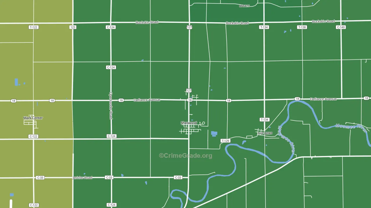 Sherwood, OH Map of Drug-Related Crime Rates