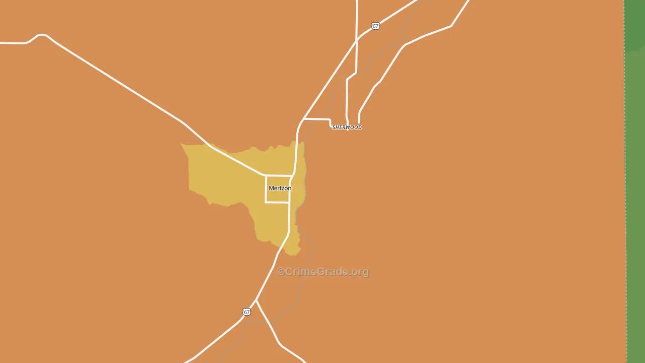 Sherwood, TX Map of Drug-Related Crime Rates
