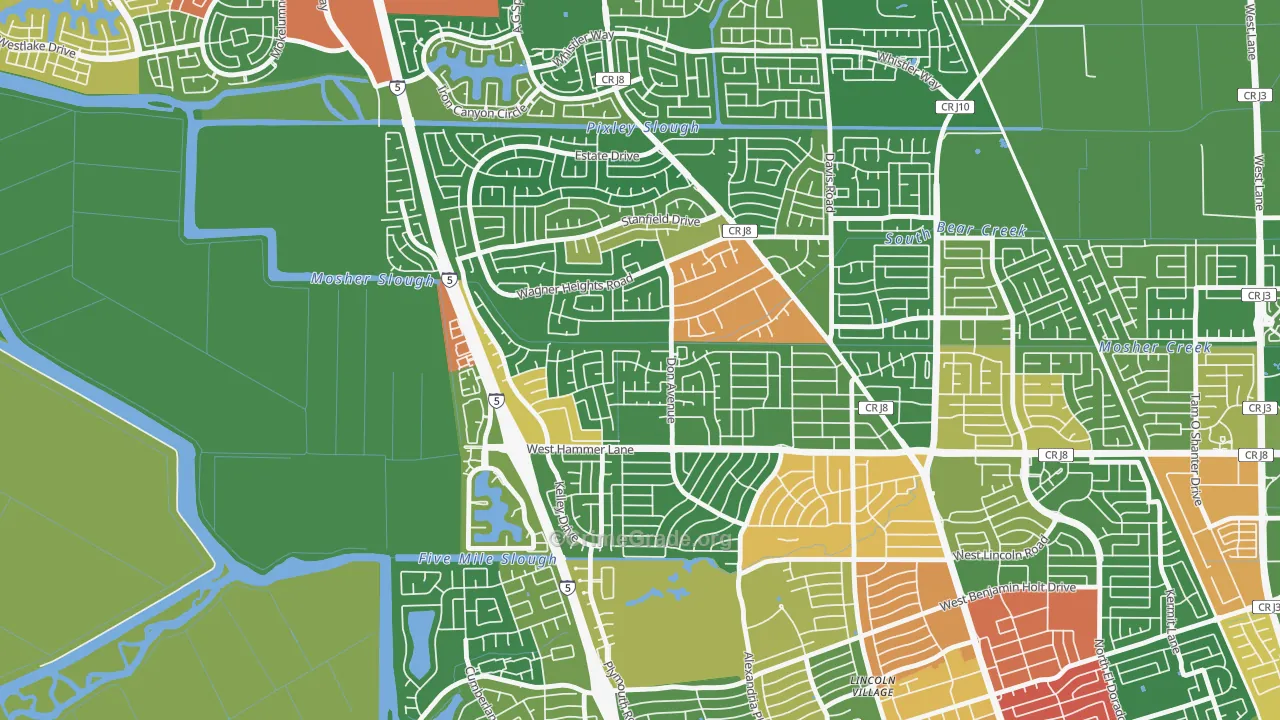 Sherwoods Manor, Stockton, CA Map of Drug-Related Crime Rates