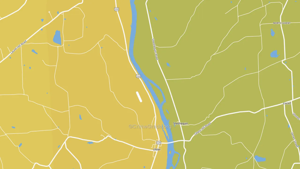 Sheshequin, PA Map of Drug-Related Crime Rates