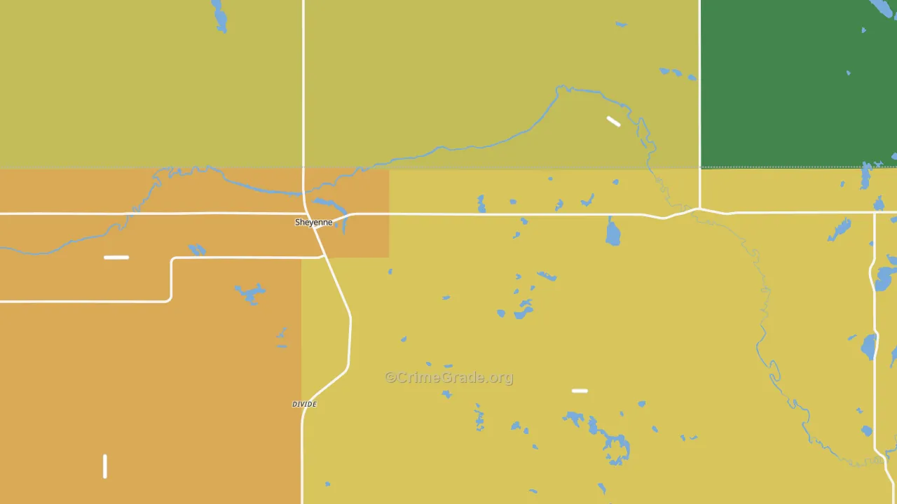 Sheyenne, ND Map of Drug-Related Crime Rates