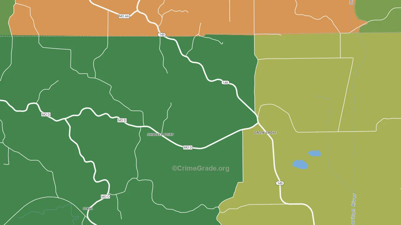 Shibleys Point, MO Map of Drug-Related Crime Rates