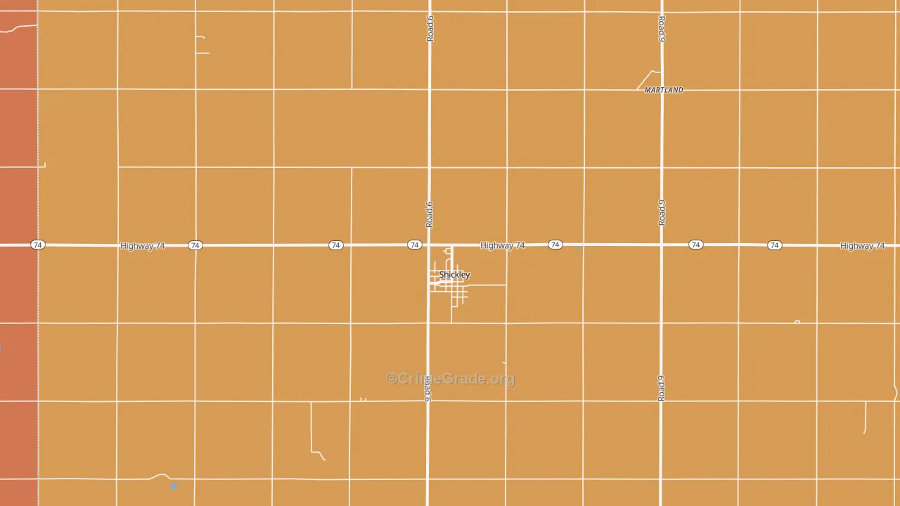 Shickley, NE Map of Drug-Related Crime Rates