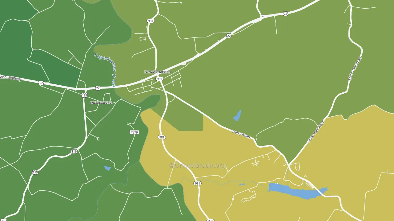 Shieldsburg, PA Map of Drug-Related Crime Rates