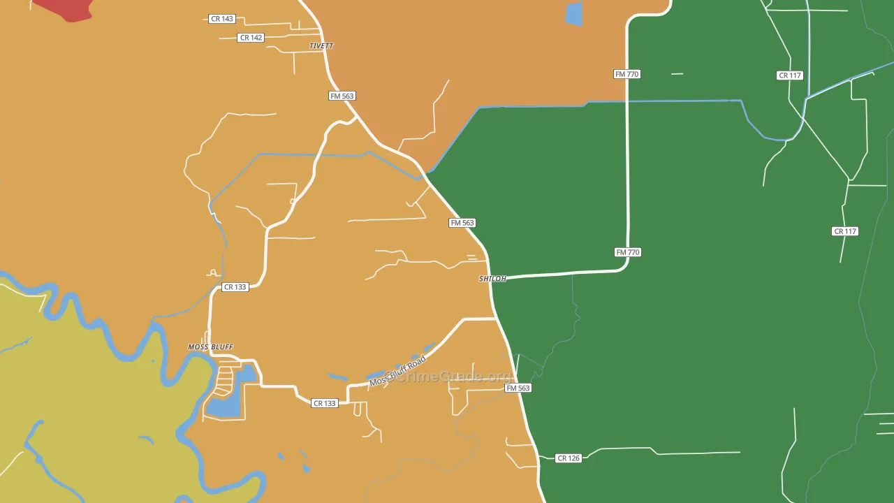 Shiloh, TX Map of Drug-Related Crime Rates