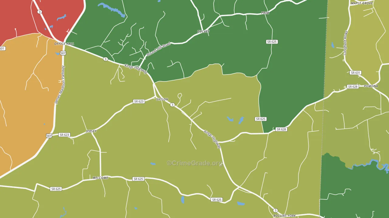 Shiloh, VA Map of Drug-Related Crime Rates
