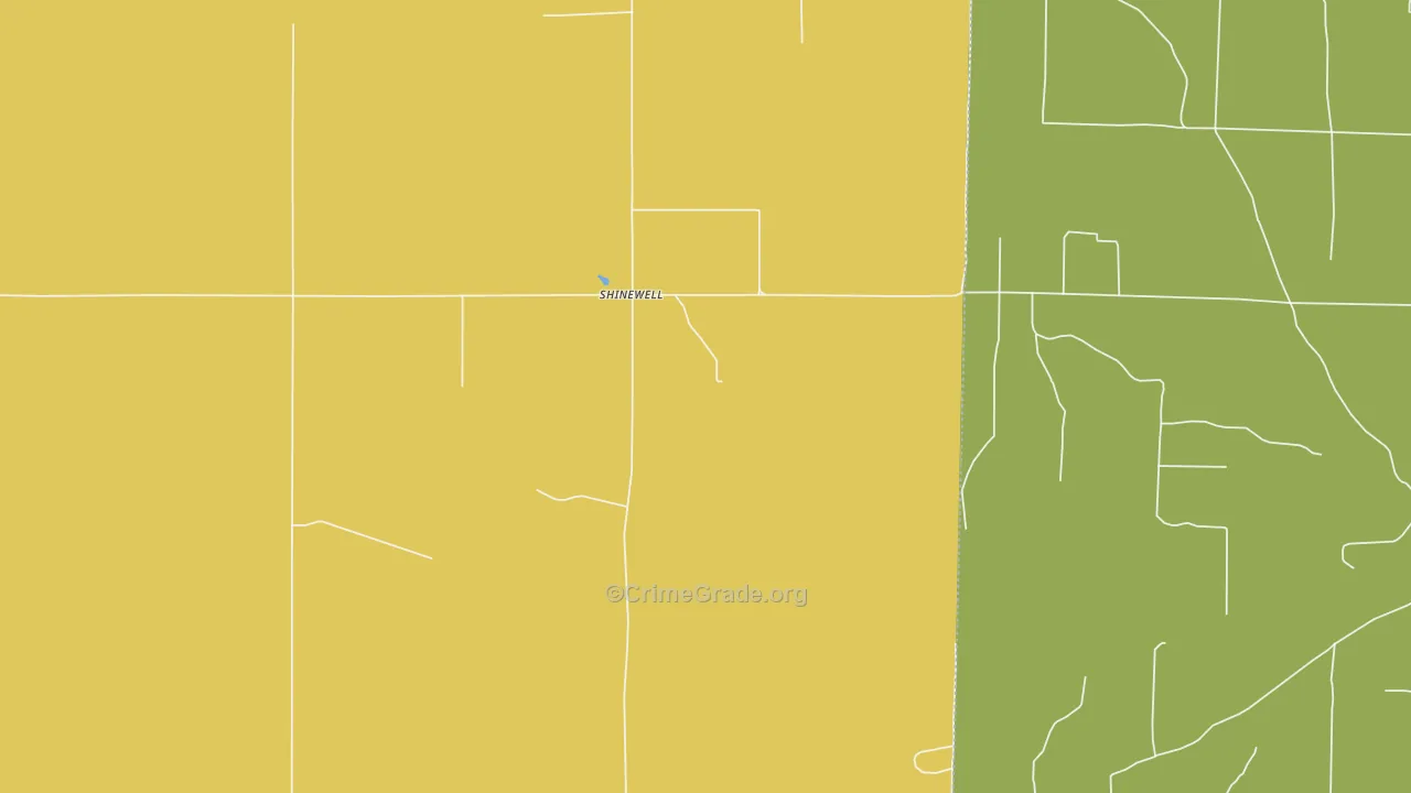 Shinewell, OK Map of Drug-Related Crime Rates