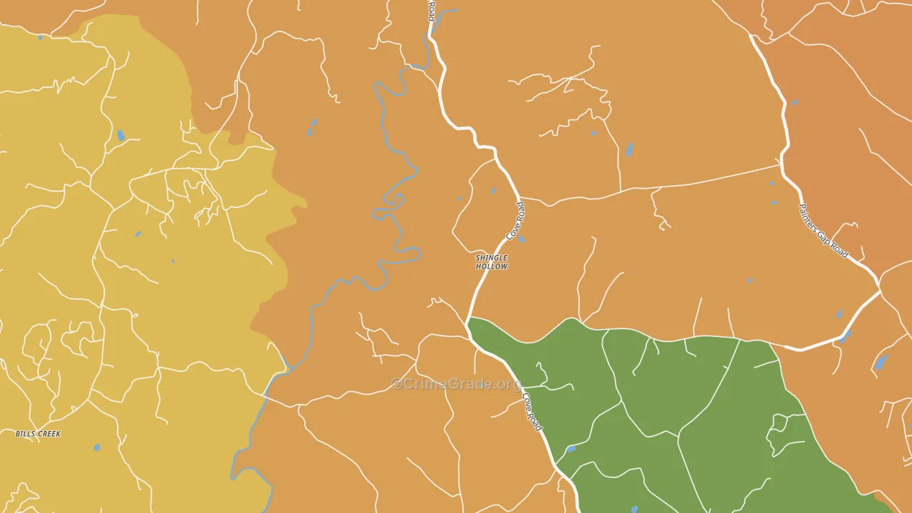 Shingle Hollow, NC Map of Drug-Related Crime Rates