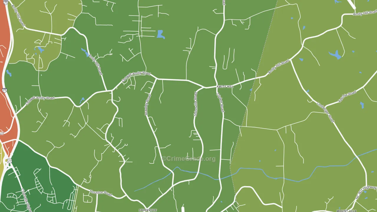 Shinnville, NC Map of Drug-Related Crime Rates