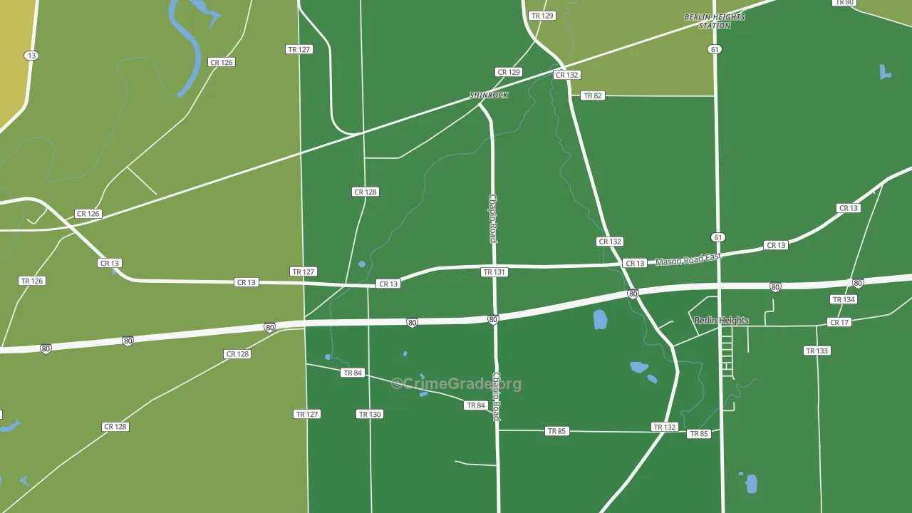 Shinrock, OH Map of Drug-Related Crime Rates