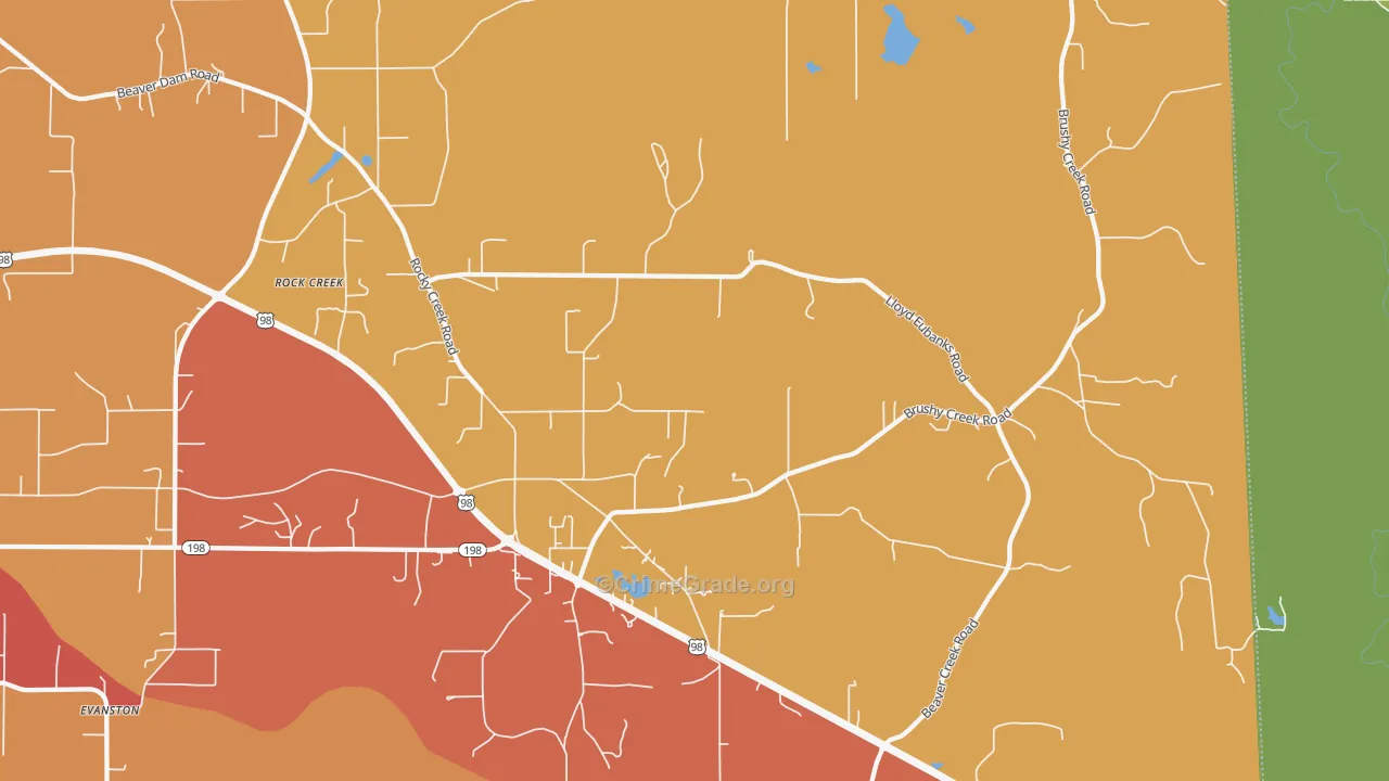 Shipman, MS Map of Drug-Related Crime Rates