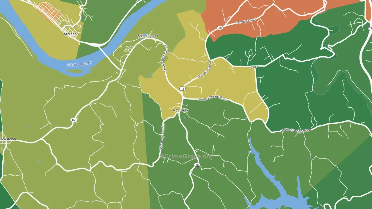 Shippingport, PA Map of Drug-Related Crime Rates