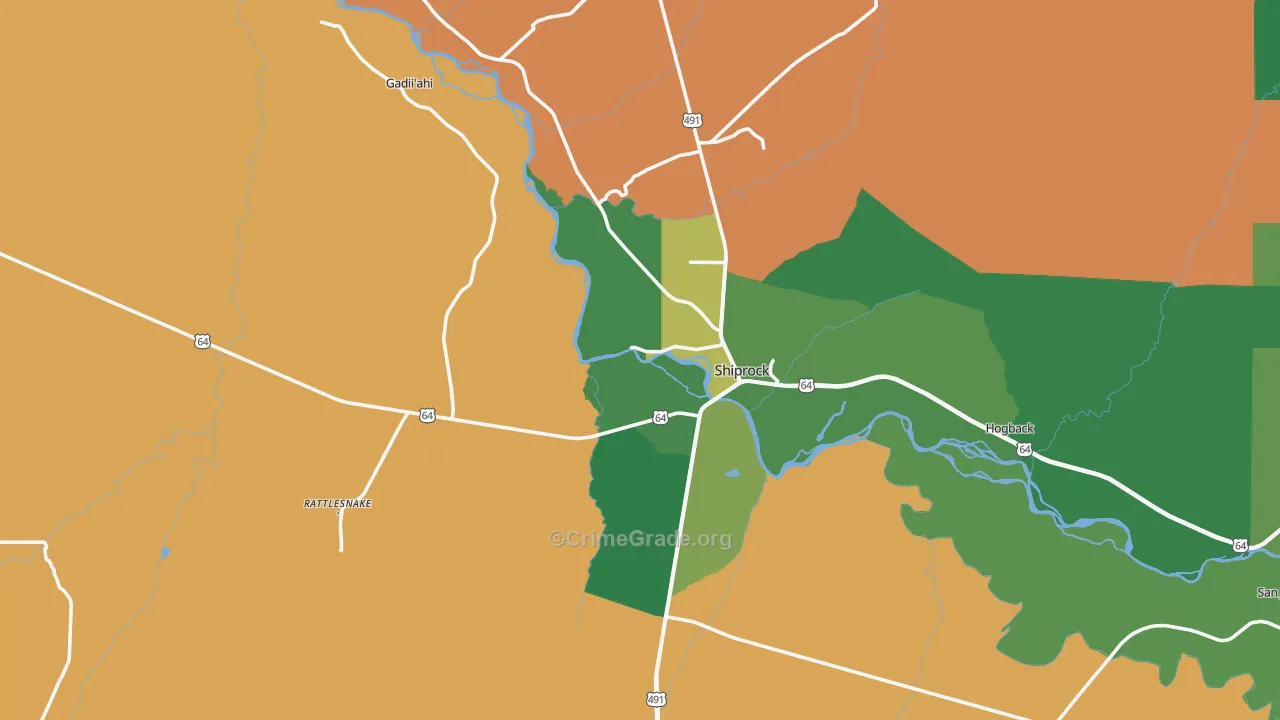 Shiprock, NM Map of Drug-Related Crime Rates